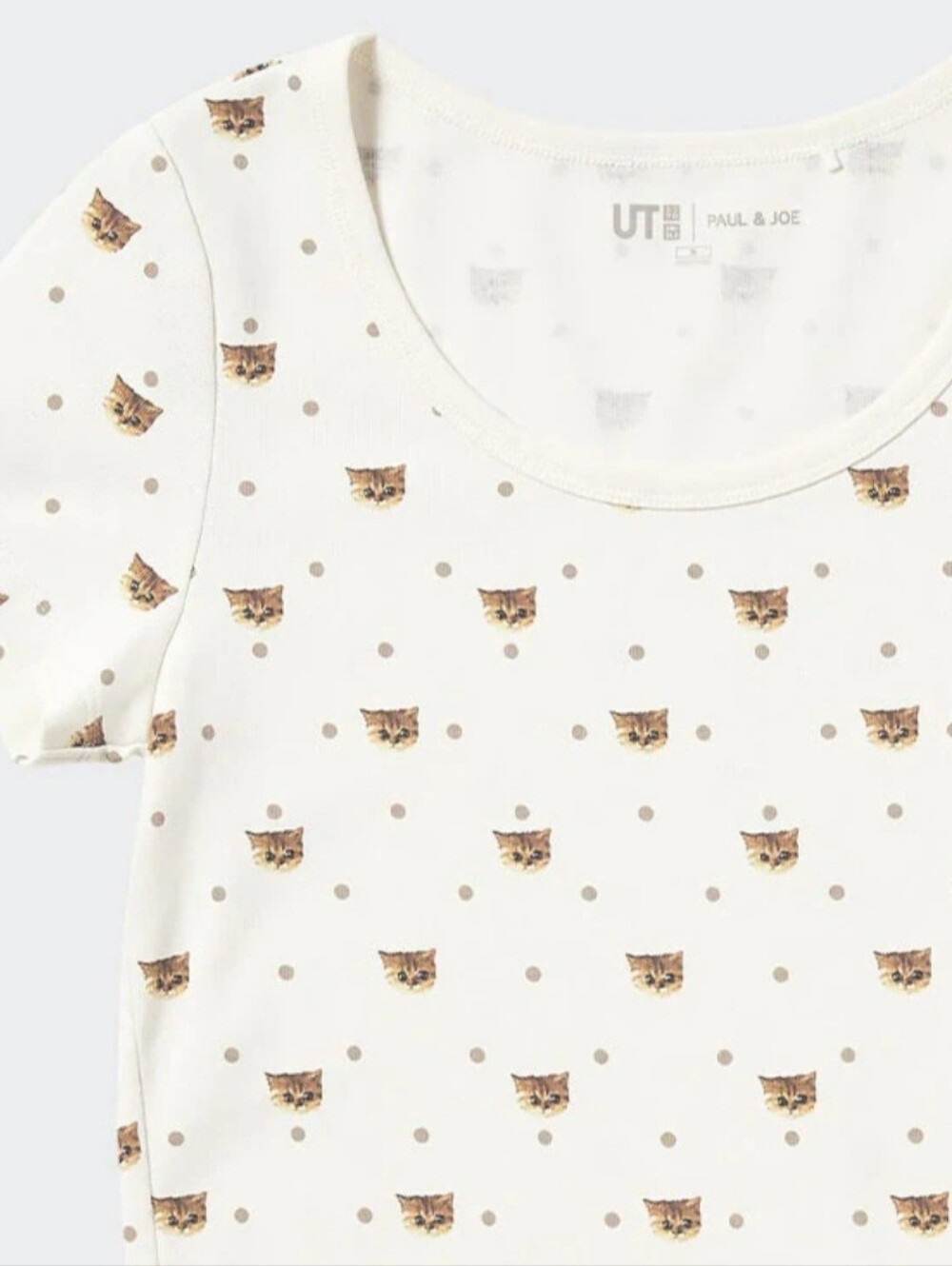 Paul & Joe x Uniqlo UT Cropped Cat Print Fitted T-shirt (2022), NWOT